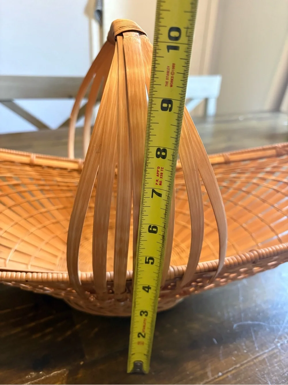 Vintage Oblong Basket Boat Oval Woven Natural Rattan Bamboo Fruit Bread Decor